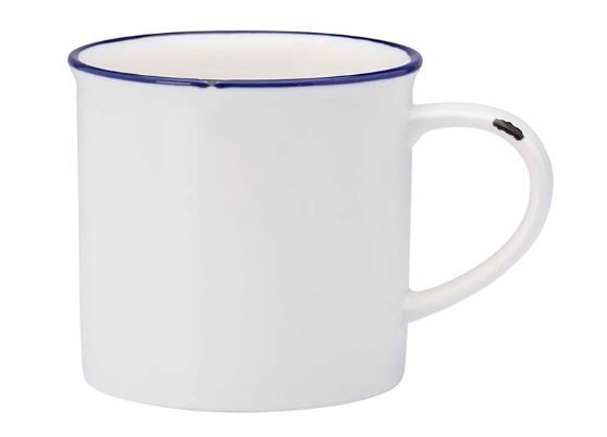 Oneida L2105008042 Tin Tin 11oz Coffee Mug, Blue/White