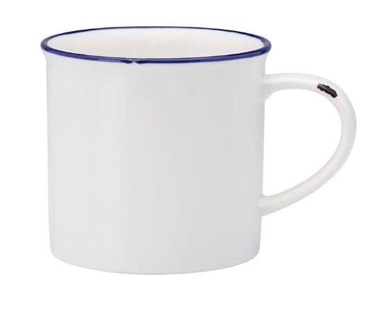 Oneida L2105008560 Tin Tin 14oz Mug, Blue/White