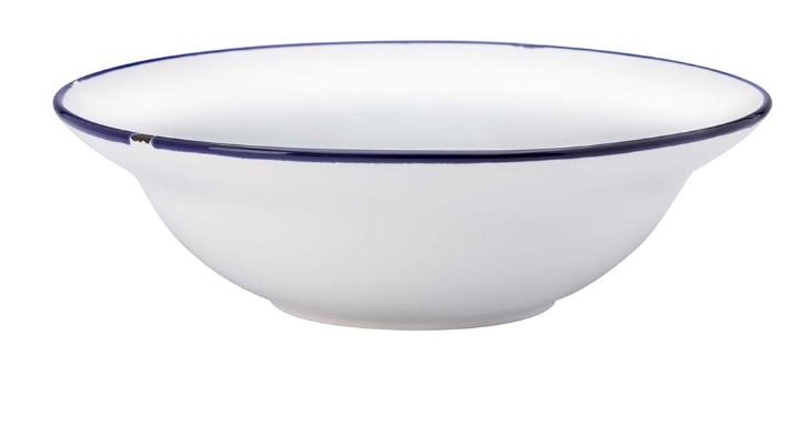 Oneida L2105008797 Tin Tin 12oz Rim Soup Bowl, Blue/White