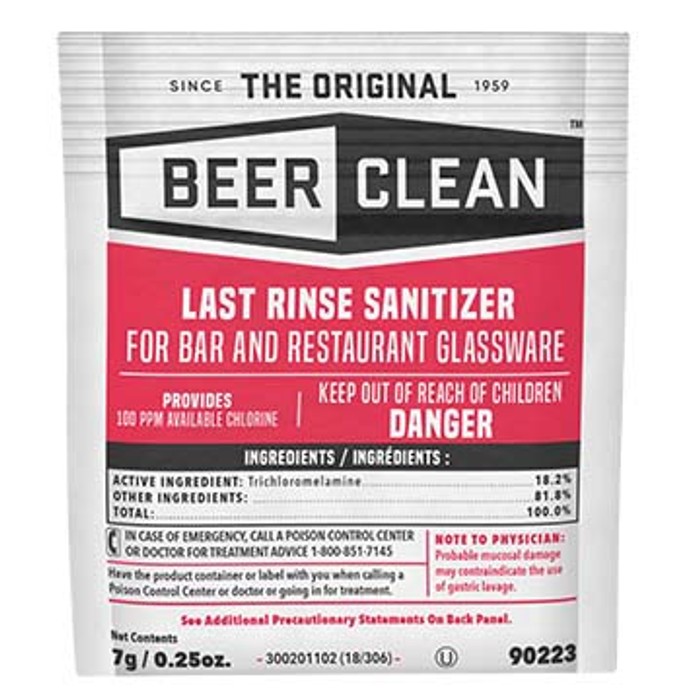 Bar Rinse Label Diversey 90223 Beer Clean Last Rinse Sanitizer, 1/4oz packets (Case of ...