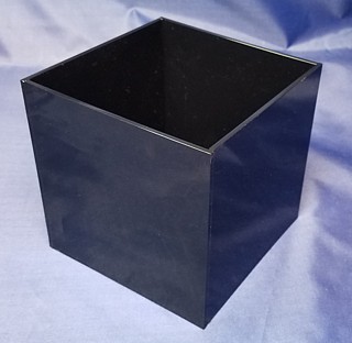 MisterPlexi BAC5-8 Acrylic Cube Tip Jar, 5'', Black (Case of 4)