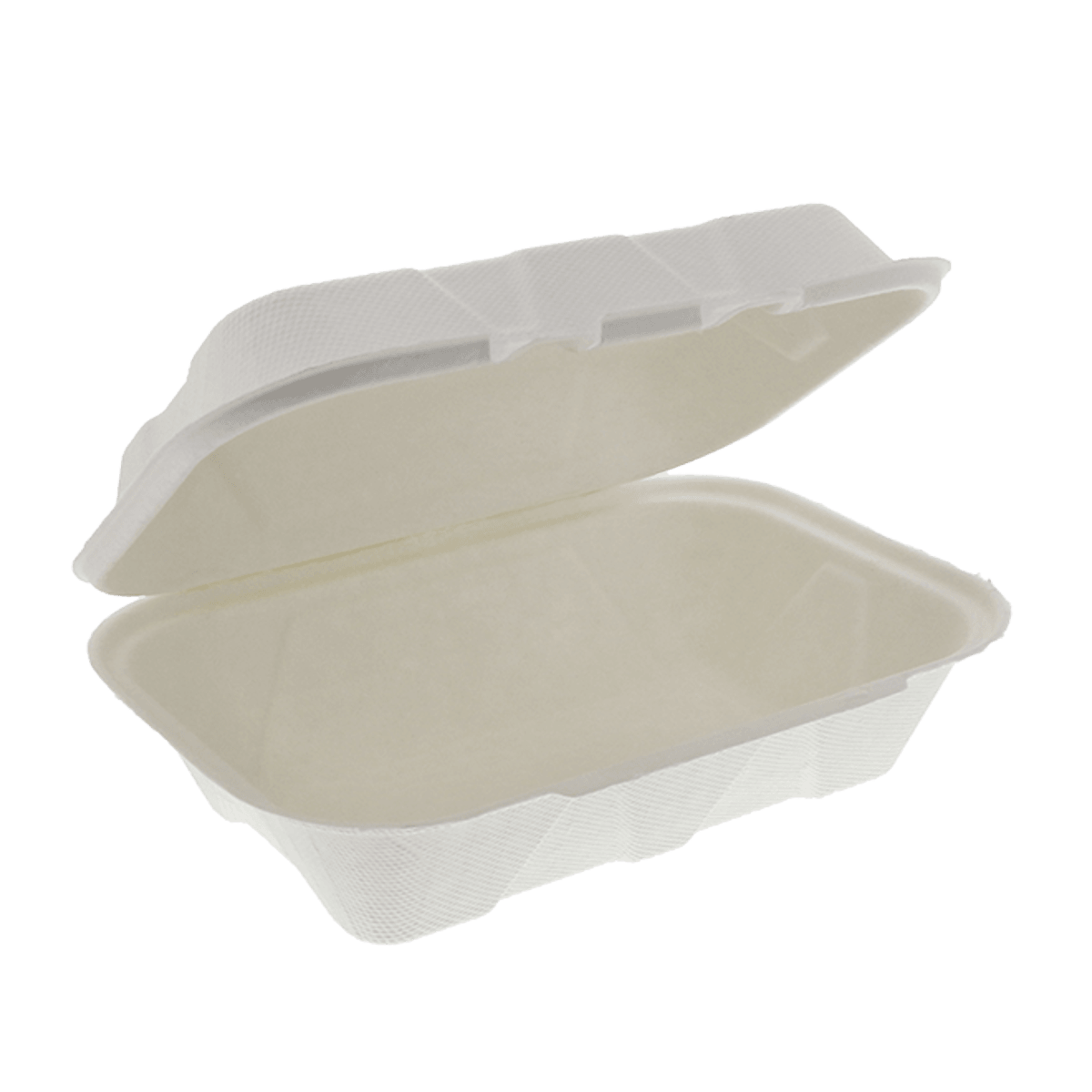 Pactiv YMTL0089 Hinged Fiber To-Go Container, 9"X6"X3", White (Case of 150)