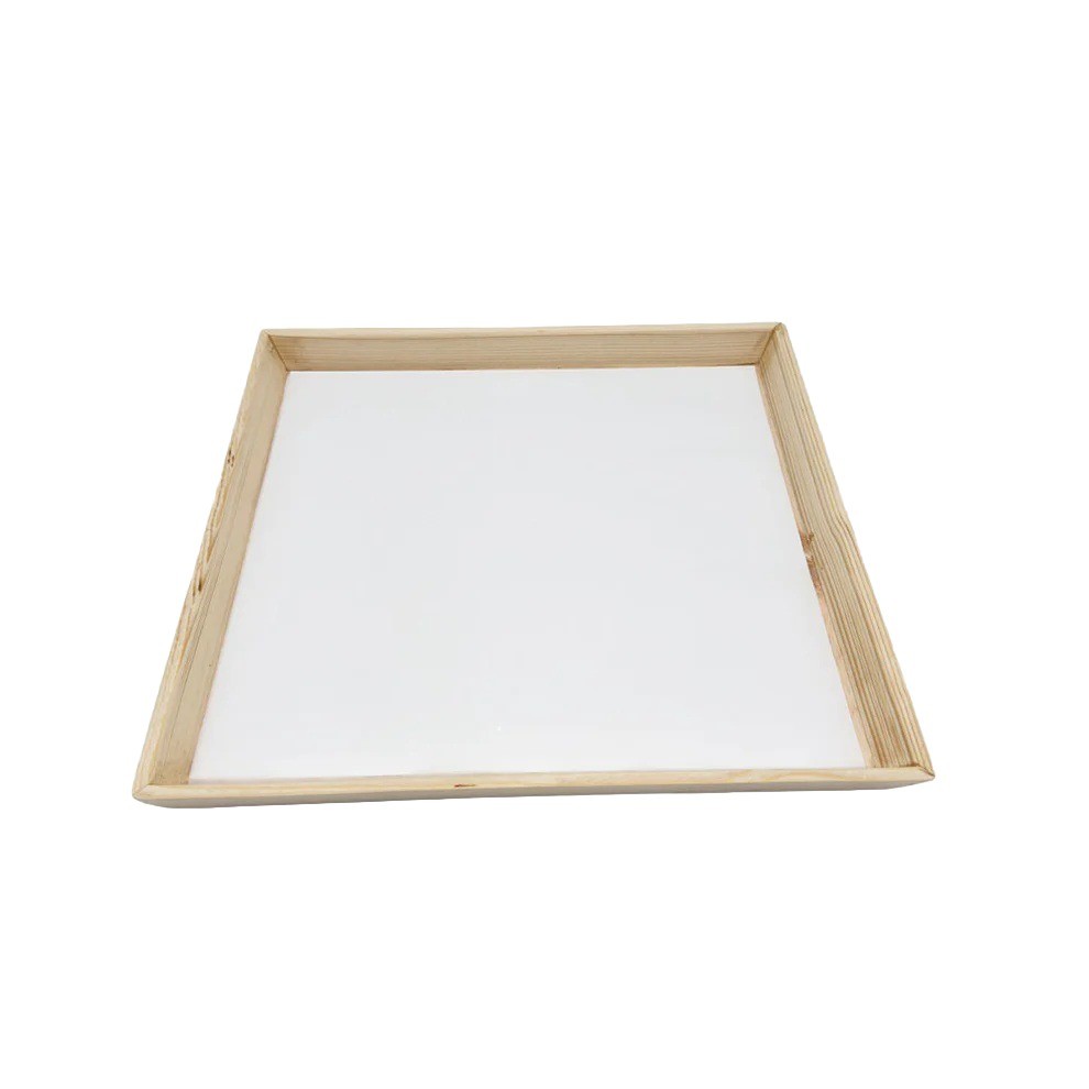Verterra VT-WUD-16X16-ANG 16" x 16" Angled Wood Trays, Paper Lined (Case of 10)