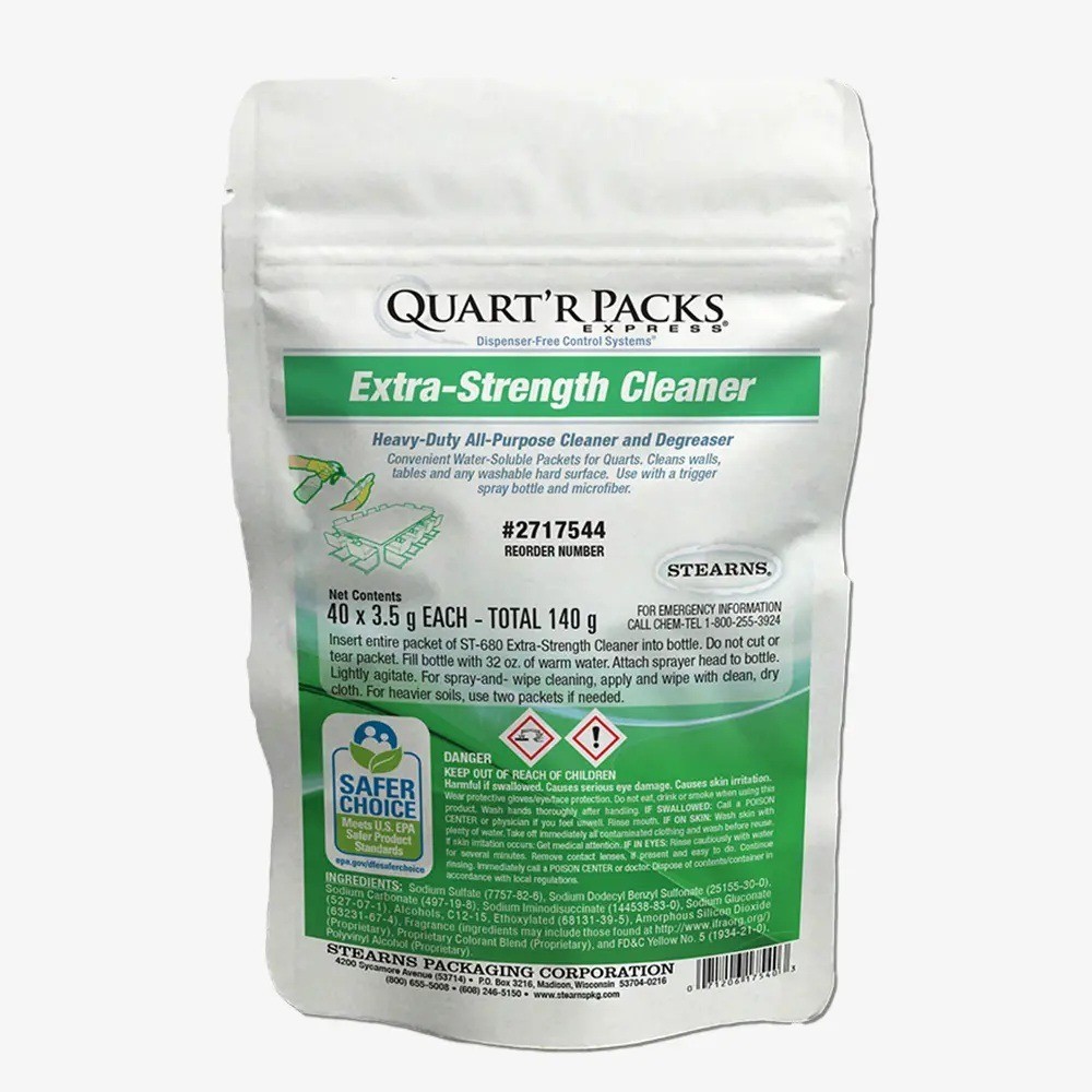 Stearns 2717544 Quart’r Packs® Express Extra-Strength Cleaner and Degreaser (Case of 160)