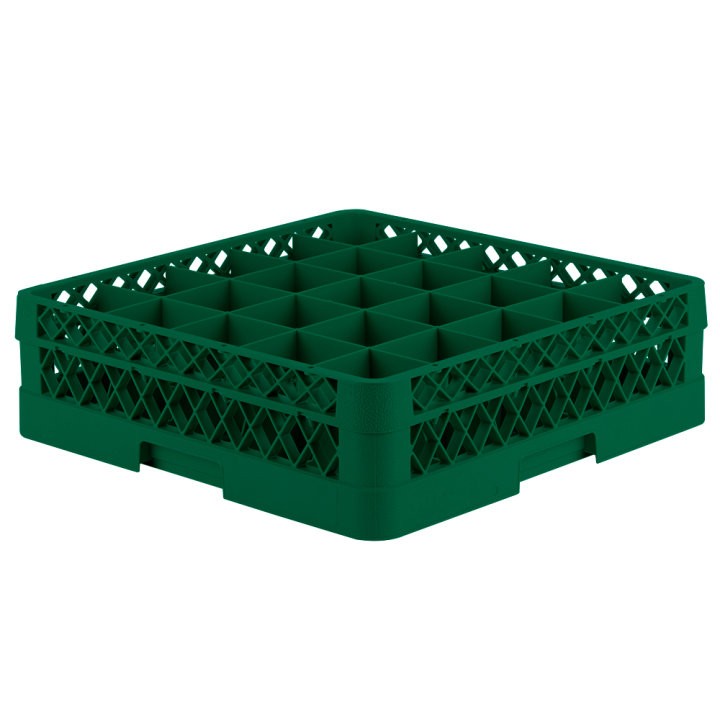 Vollrath TR6B-19 Full Size Glass Rack w/ 1 ext, (25) Compartment, Green