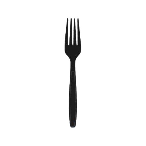 Max Packaging FB 40 1M MW Black Plastic Fork - Bulk (Case of 1000)