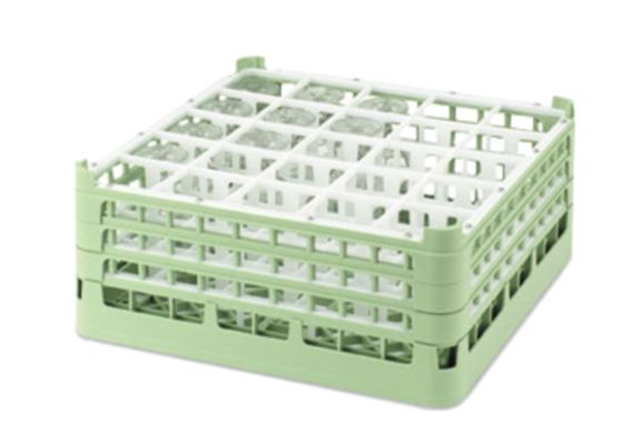 Vollrath 52710 Full Size 25 Compartment Glass Rack, PP, Light Green