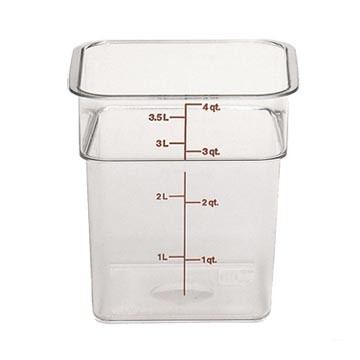 Cambro 4SFSCW135 CamSquare Food Container, Square, 4 qt, Clear