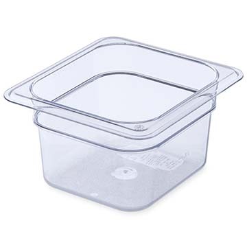 Carlisle 3068407 StorPlus Food Pan, 1/6 Size, 4" Deep, Clear