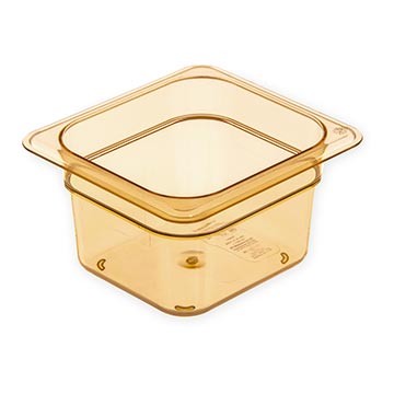Carlisle 3088413 StorPlus Food Pan, 1/6 Size, 4" Deep, Amber