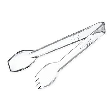 Carlisle 400907 Carly® Polycarbonate Salad Tongs, 9", Clear