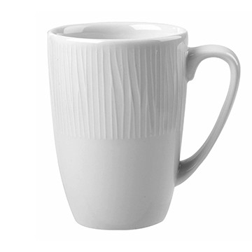 Churchill WHBALM12 Bamboo Embossed Rim Mug, 12oz, White