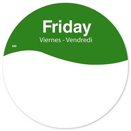 Friday Daymark Sticker DayMark 1101085 MoveMark Trilingual Circle Friday Labels, 3