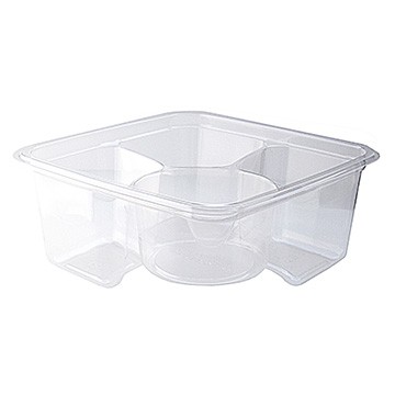 Fabri-Kal GS6-3W Greenware Square 3-Comp To-Go Containers, 6" (Case of 300)