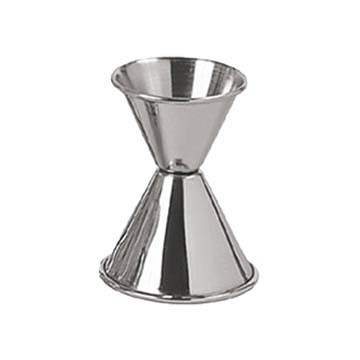 Update International JI-2 Rolled Edge Stainless Steel Jigger - 3/4oz & 1-1/4oz