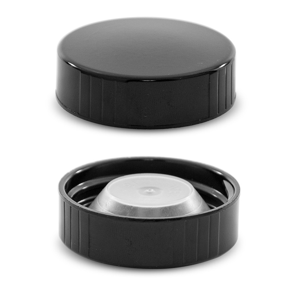 Black Plastic Growler Cap with Poly Seal
