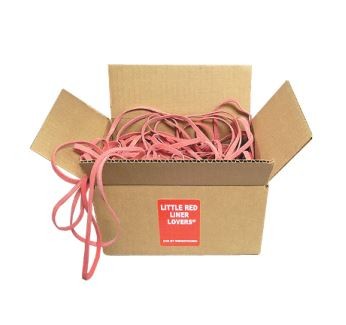 J-Line 100-0915 Rubber Bands for 55 Gallon Can Liners, Red (Case of 144)
