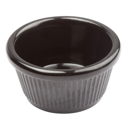 Winco RFM-2K Plastic Fluted Ramekin, 2oz, Black