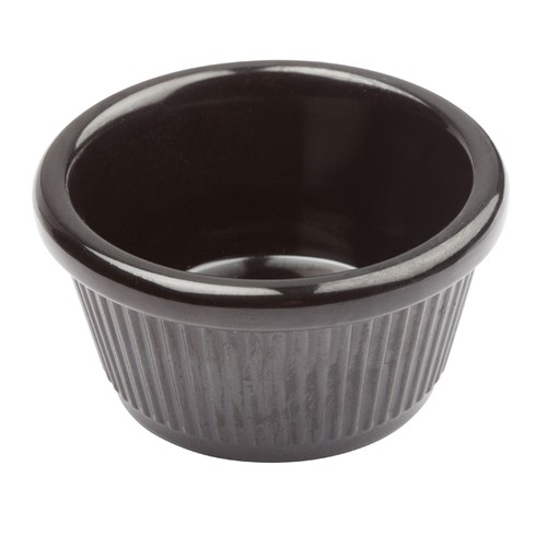 Winco RFM-4K Plastic Fluted Ramekin, 4oz, Black