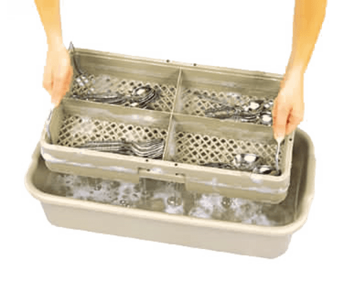 Vollrath 1303 Flatware Rack 4-Compartment w/Soak Tub