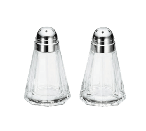 Tablecraft 80S&P-2 Paneled Glass Salt & Pepper Shaker, 1-1/2oz