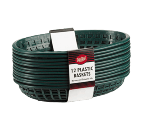 Tablecraft C1074FG Oval Basket 9-1/4X6 Green (Pack of 12)