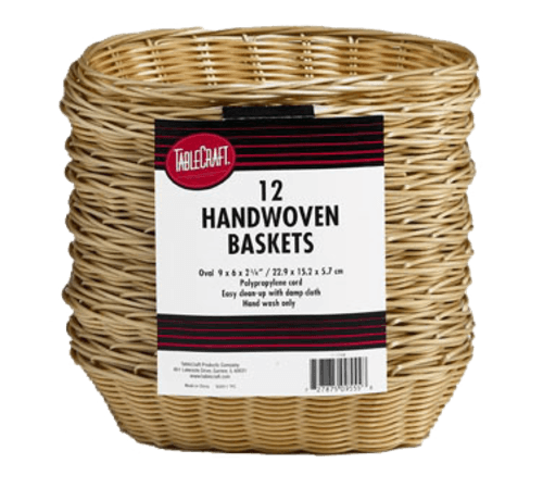 Tablecraft C1174W Oval Polypropylene Basket 9X6X2-1/4 (Pack of 12)
