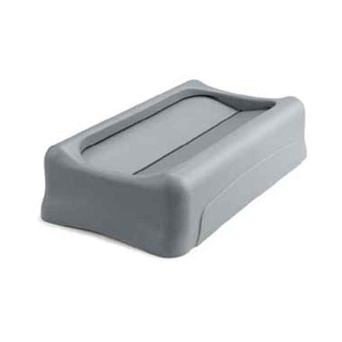 Rubbermaid FG267360GRAY Slim Jim Gray Swing Lid | goBoelter