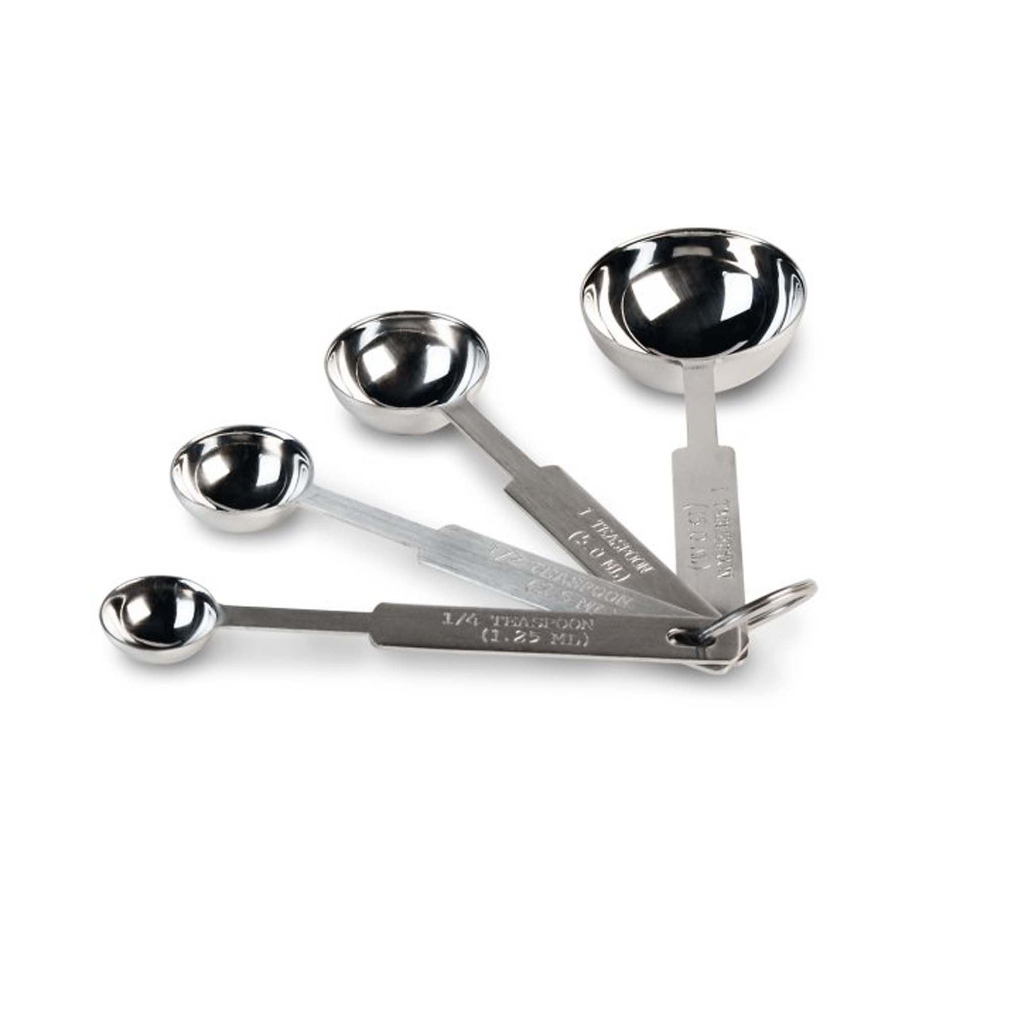 Vollrath 47118 Round Stainless Steel Measuring Spoon Set, 4 Piece